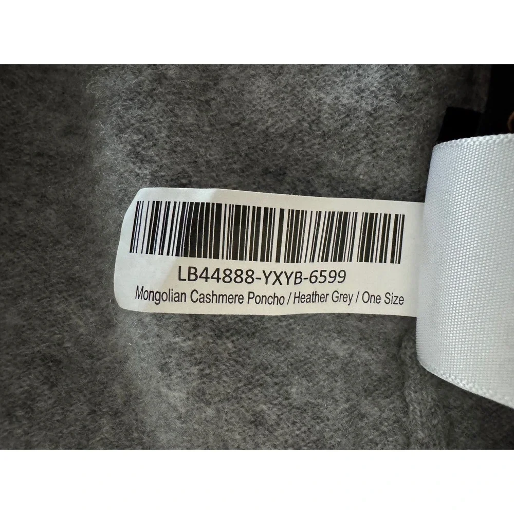 Quince Mongolian Cashmere Poncho Heather Grey V-Neck Wrap One Size YXYB261